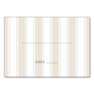 Numéro De Table Rayures Beige Serein