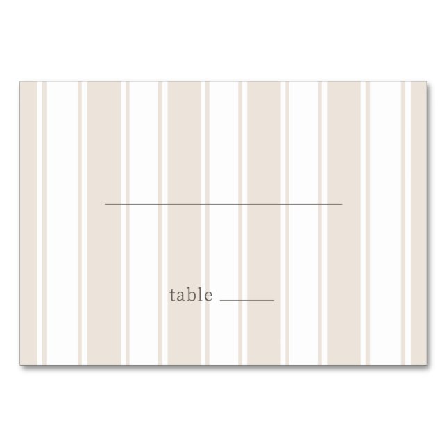 Numéro De Table Rayures Beige Serein (Devant)