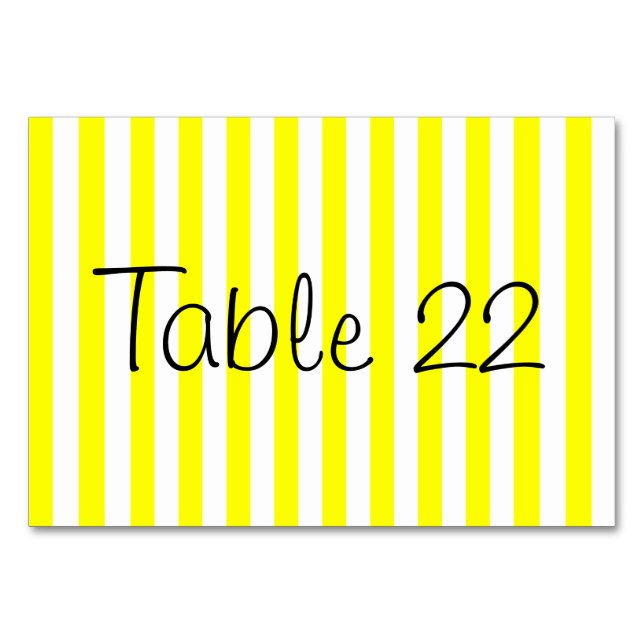 Numéro De Table Rayures jaunes (Devant)