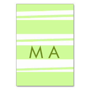 Numéro De Table Rayures vert néon motif grec lettre monogramme