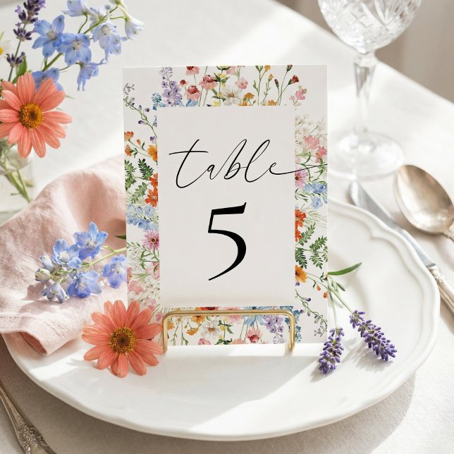 Numéro De Table Réception de mariage aux fleurs sauvages de prairi (Créateur téléchargé)