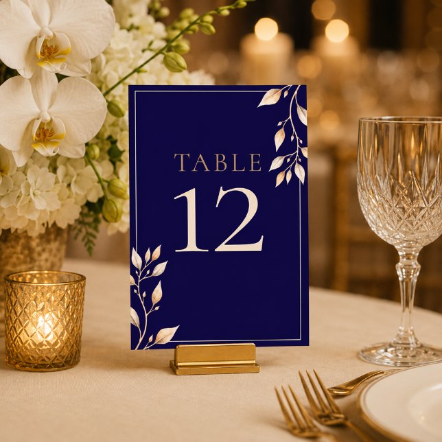 Numéro De Table Réception de mariage botanique élégante avec marin (Créateur téléchargé)