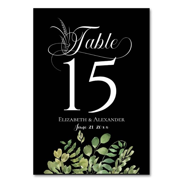 Numéro De Table Réception De Mariage De Foliage Simple (Par défaut)