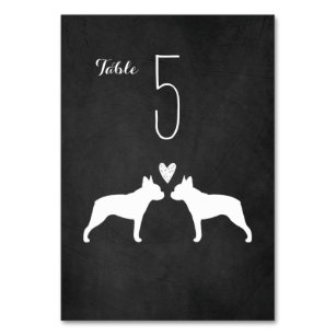 Numéro De Table Réception de mariage des silhouettes du chien de B