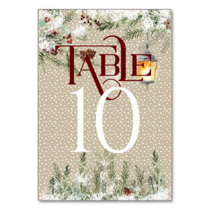 Numéro De Table Réception de mariage d'hiver simple Table #10