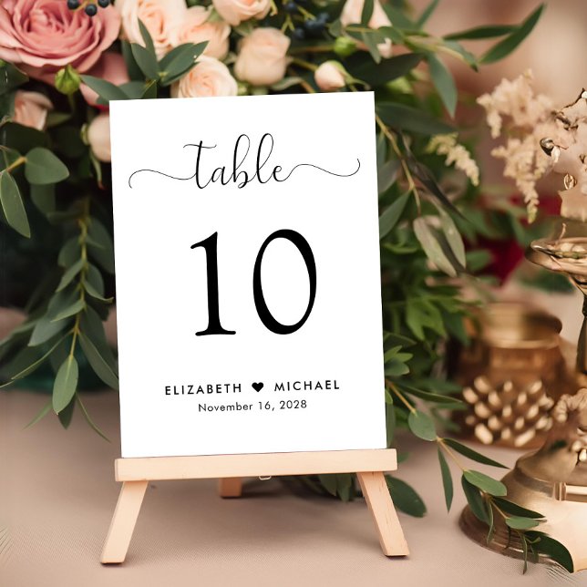 Numéro De Table Réception de mariage élégante en écriture (Créateur téléchargé)