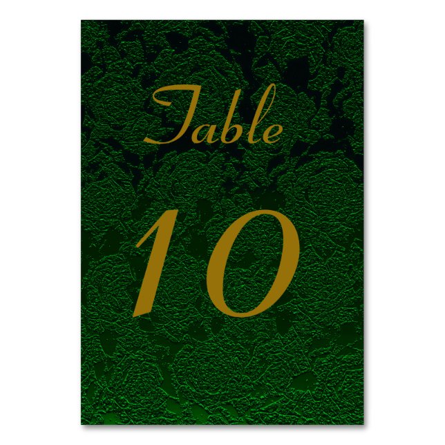 Numéro De Table Réception de mariage en or Hunter Green (Par défaut)