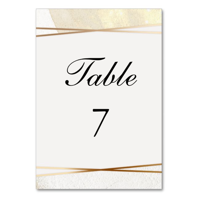 Numéro De Table Réception de mariage Gold et Cream moderne (Par défaut)