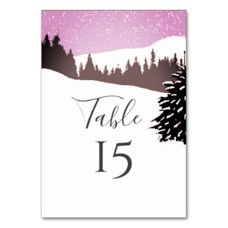 Numéro De Table Réception de mariage hivernal de montagne enneigée