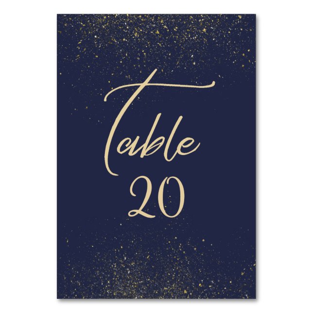 Numéro De Table Réception de mariage Marine, Gold Stardust (Par défaut)