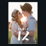 Numéro De Table Réception de mariage photo personnalisée<br><div class="desc">Téléchargez votre photo préférée sur ces cartes de mariage photo personnalisées. Le design est répété sur l'avant et l'arrière de la carte.</div>