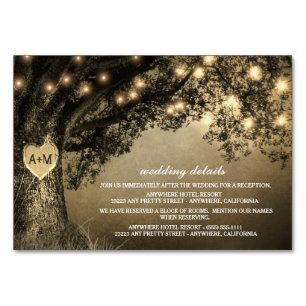 Numéro De Table Réception en chêne sculpté rustique vintage + Cart