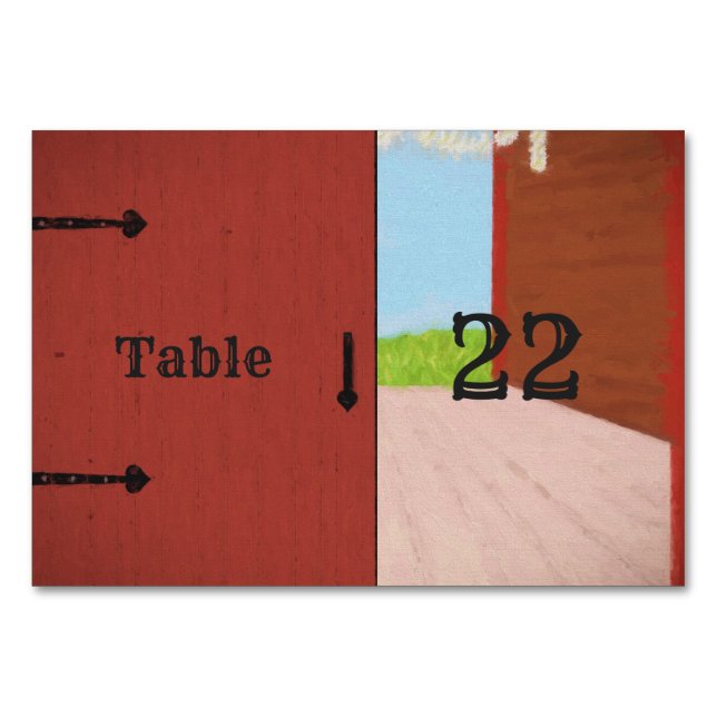 Numéro De Table Réception Mariage campagnard Red Barn and Daisy (Dos)
