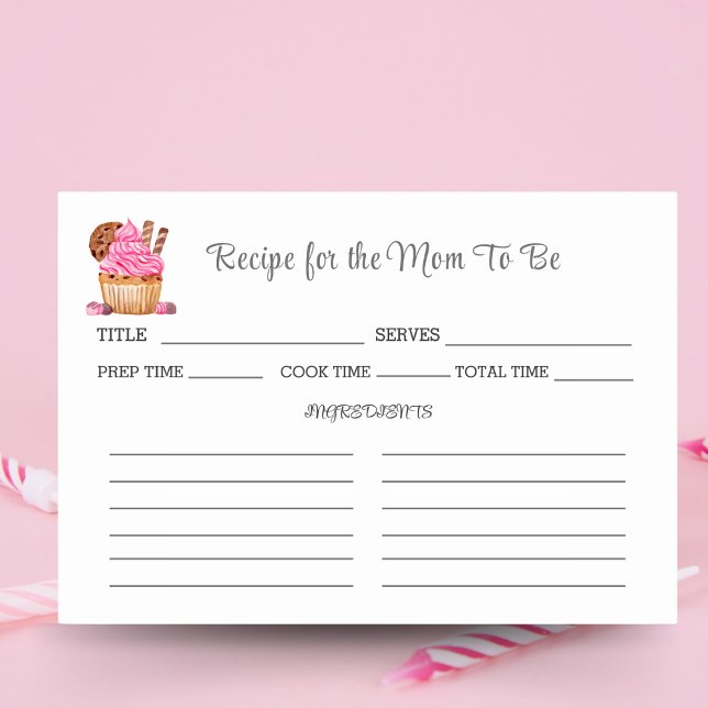 Numéro De Table Recette de Baby Shower Cupcake Rose Aquarelle  (Créateur téléchargé)