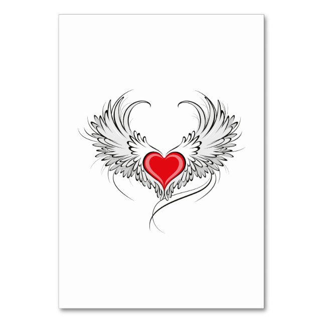 Numéro De Table Red Angel Coeur avec ailes (Par défaut)