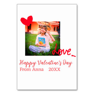 Numéro De Table Red heart love heureuse Sainte-Valentin ajouter ph