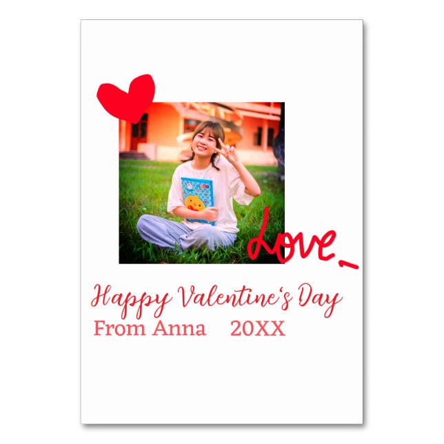 Numéro De Table Red heart love heureuse Sainte-Valentin ajouter ph (Par défaut)
