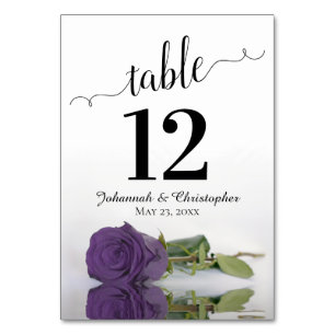 Numéro De Table Reflet Améthyste Violet Rose Élégant Mariage