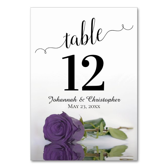 Numéro De Table Reflet Améthyste Violet Rose Élégant Mariage (Par défaut)