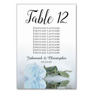 Numéro De Table Reflet Dusty Blue Rose  siège Mariage