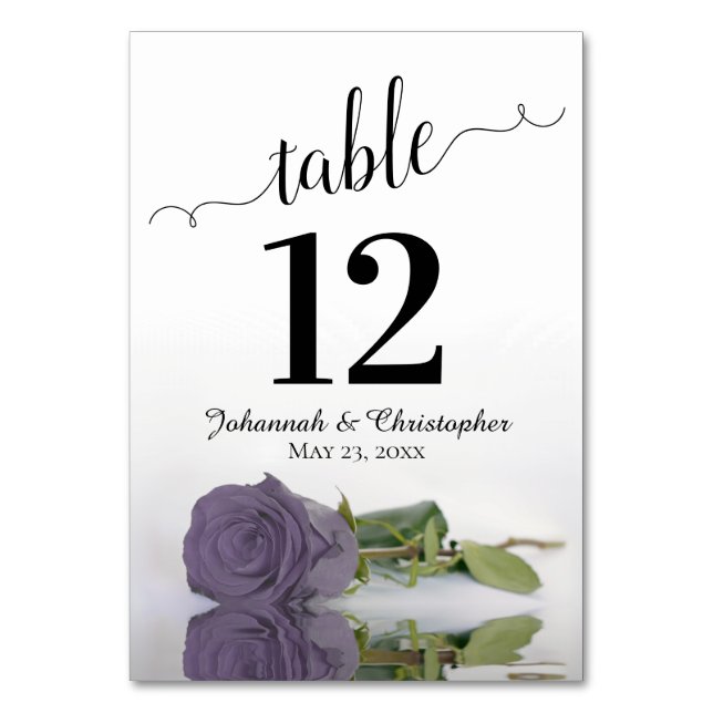 Numéro De Table Reflet Dusty Purple Lilac Rose Élégant mariage (Par défaut)