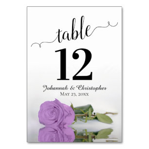 Numéro De Table Reflet Lilac Purple Rose Mariage élégant