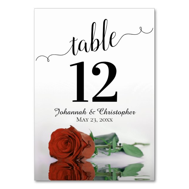 Numéro De Table Reflet Rust Orange Rose Élégant mariage (Par défaut)