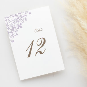 Numéro De Table Regency Purple Fleur de Lis Mariage Motif