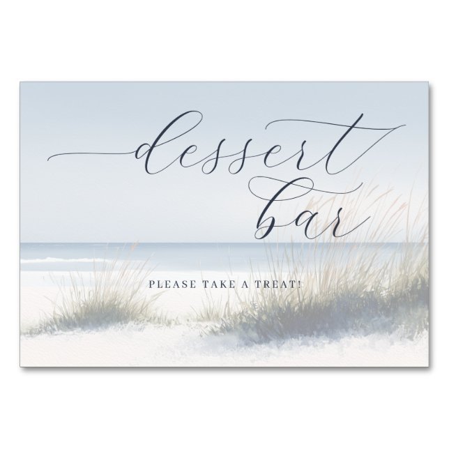 Numéro De Table Relaxing Blue Beach Dessert Bar Sign (Devant)