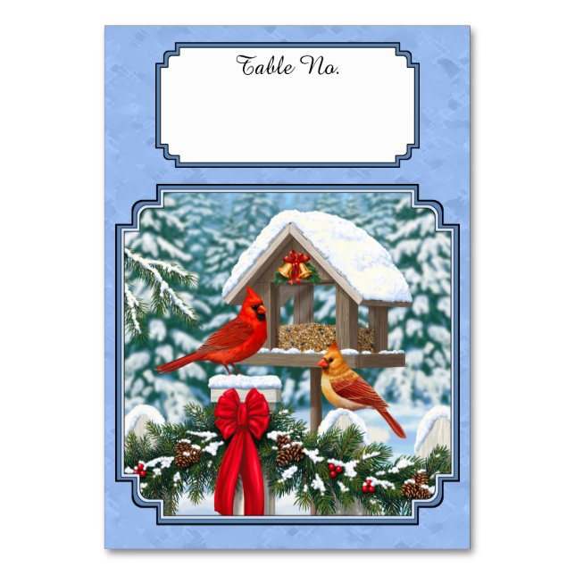 Numéro De Table Repas de Noël des cardinaux bleu (Par défaut)