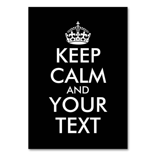 Numéro De Table Restez calme et continuez - Créez votre propre (Par défaut)