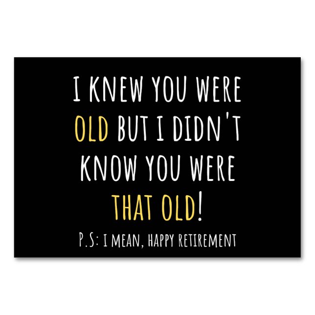 Numéro De Table retraite amusante, retraité, enseignant à la retra (Devant)