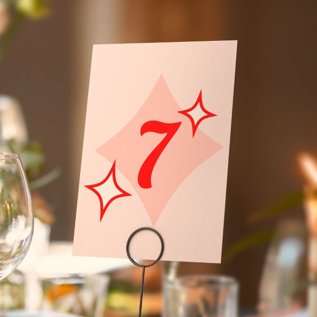Numéro De Table Retro Diner Table Numbers (Retro Diner Themed Wedding Table Number)