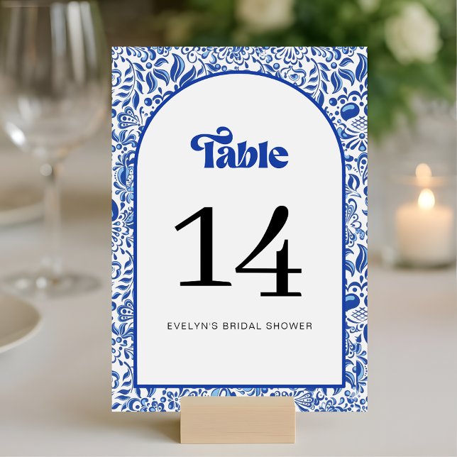 Numéro De Table Retro Moderne Italian Fête de Fiançailles (Créateur téléchargé)