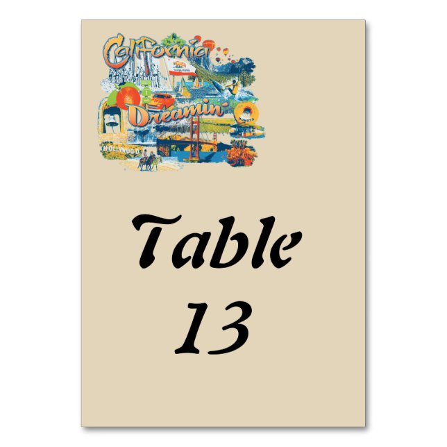 Numéro De Table Rêverie de Californie (Par défaut)