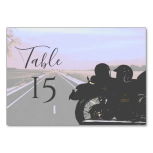 Numéro De Table Rêves du Mariage de moto Open Road