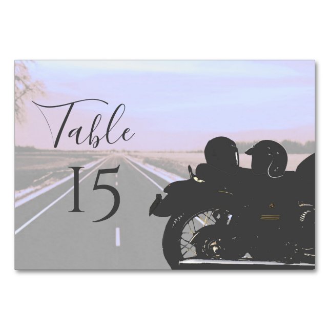 Numéro De Table Rêves du Mariage de moto Open Road (Devant)