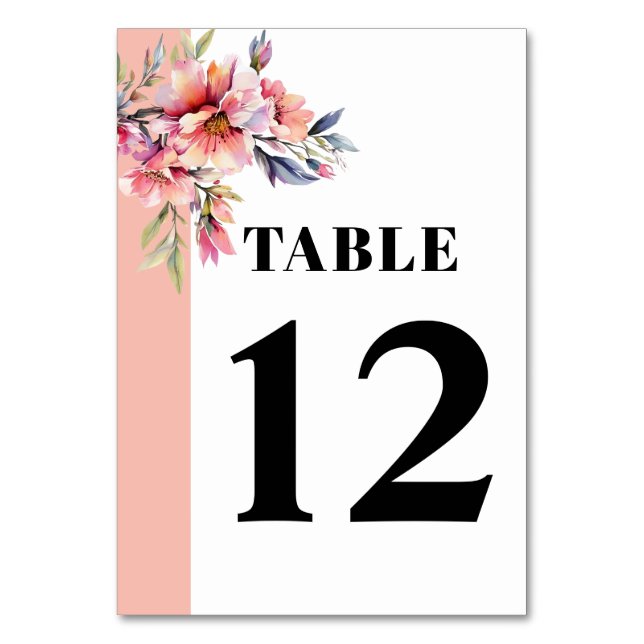 Numéro De Table Rhododendron avec fleurs rose pêche mariage (Par défaut)