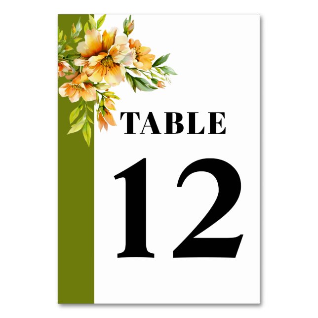Numéro De Table Rhododendron orange yellow flowers wedding (Par défaut)