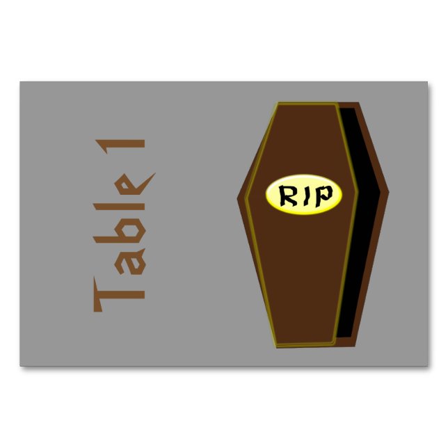 Numéro De Table RIP Halloween café de Doom Tablecards personnalisé (Devant)