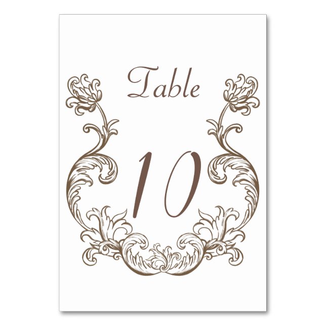 Numéro De Table Rococo Florentine Monochrome (Par défaut)