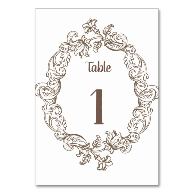 Numéro De Table Rococo Florentine Monochrome (Par défaut)