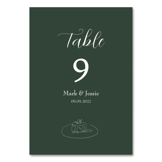 Numéro De Table ROE Dusky Green & White Simple Mariage (Par défaut)