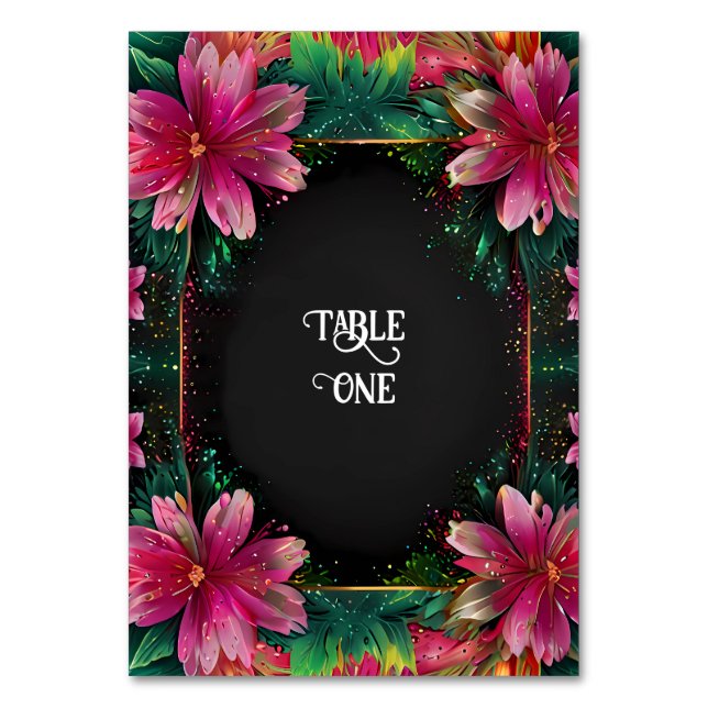 Numéro De Table Romance florissante : Un thème Mariage floral (Dos)