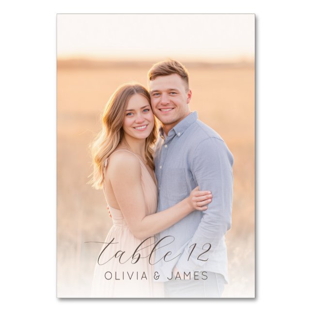 Numéro De Table Romantic Beige Blue Photo (Dos)