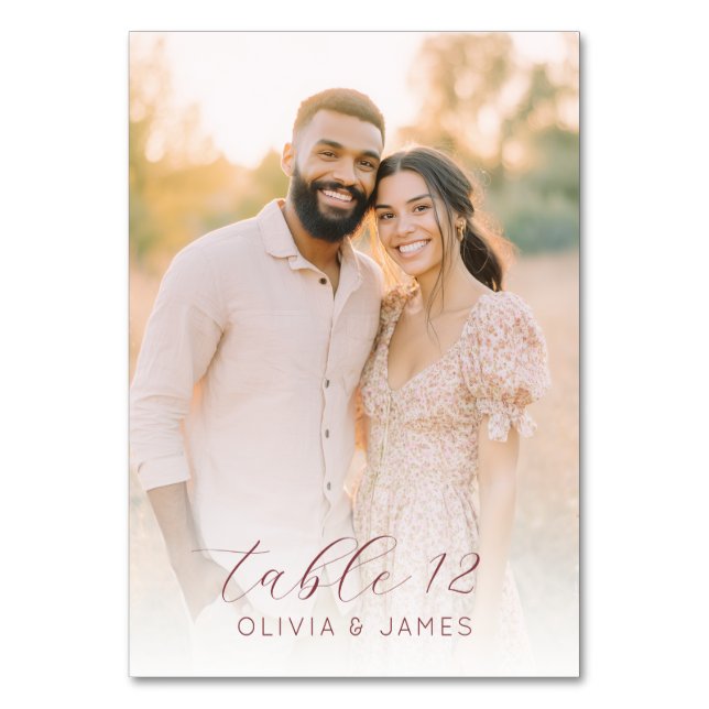 Numéro De Table Romantic Beige Floral Photo (Dos)