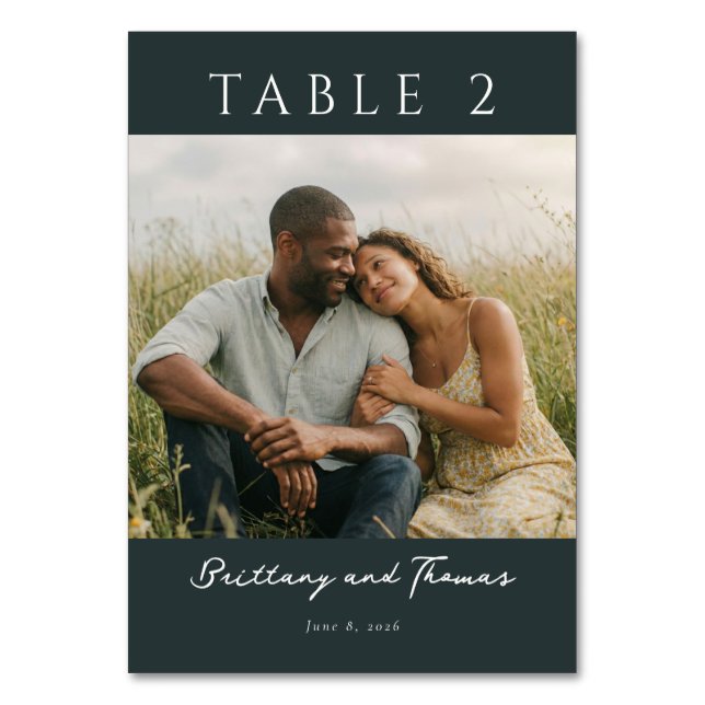 Numéro De Table Romantic Green Nature Photo (Par défaut)
