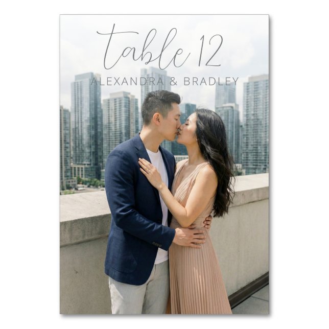 Numéro De Table Romantic Navy Urban Photo (Dos)