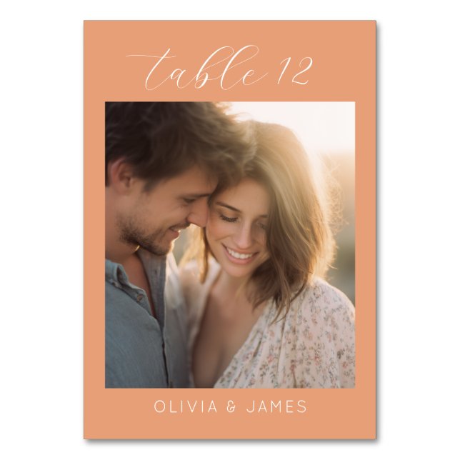 Numéro De Table Romantic Peach Elegant Photo (Par défaut)