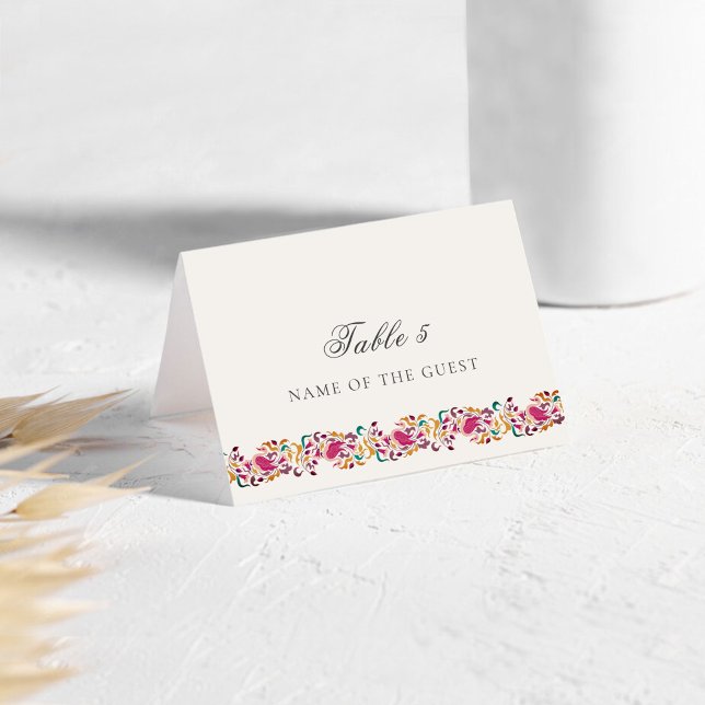 Numéro De Table Romantic Pearl Swan Floral Wedding Place Card (Créateur téléchargé)